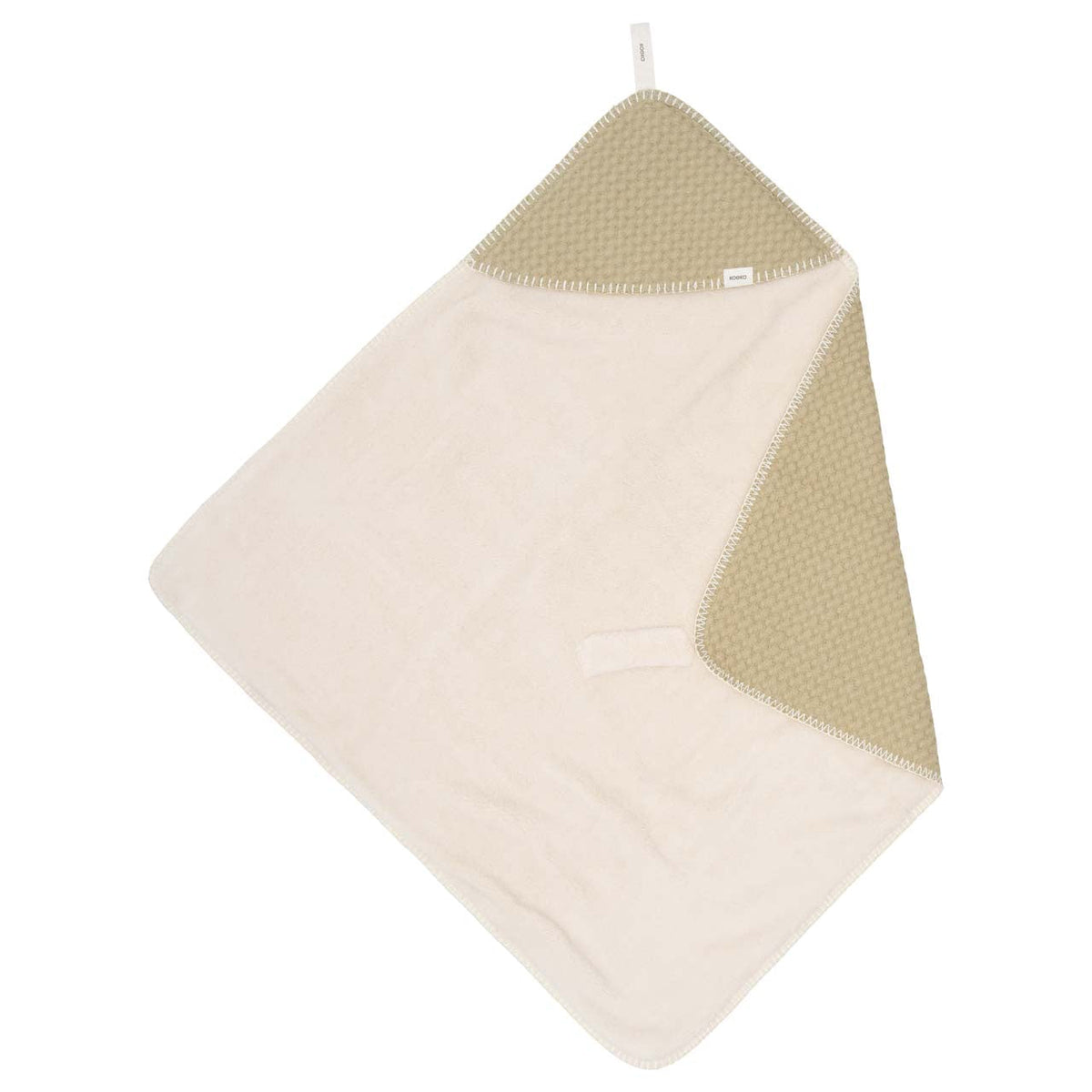 Einschlagdecke mit Teddyfutter und Kapuze 100 × 100 cm von Koeka Oslo in Olive