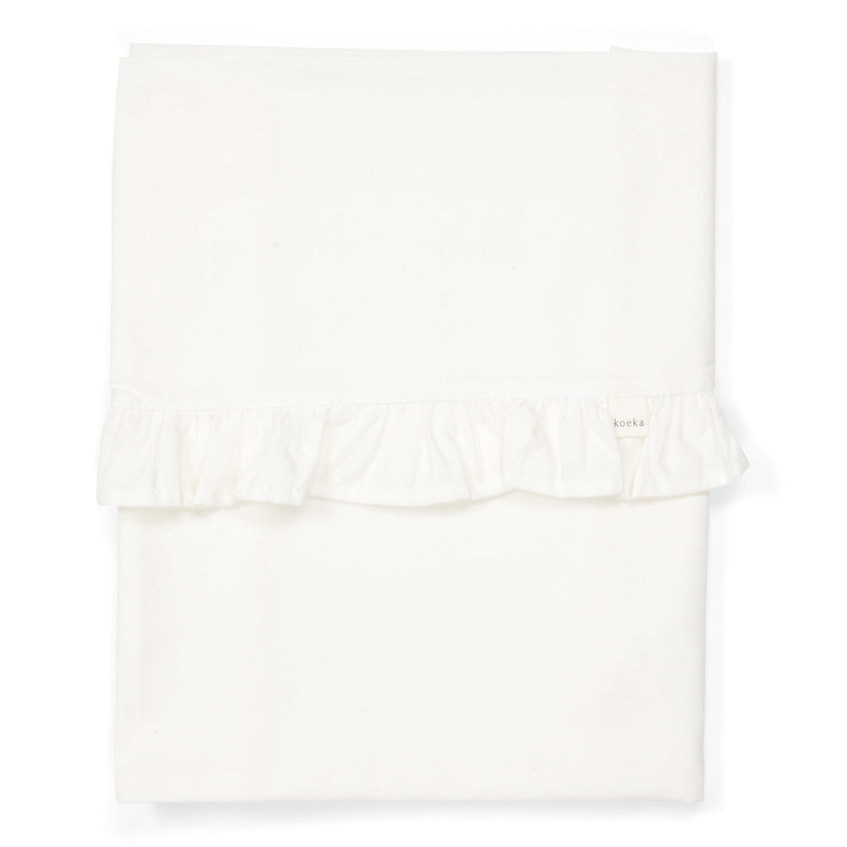 Laken mit Rüsche 80 × 100 cm von Koeka Ruffle in Warm White