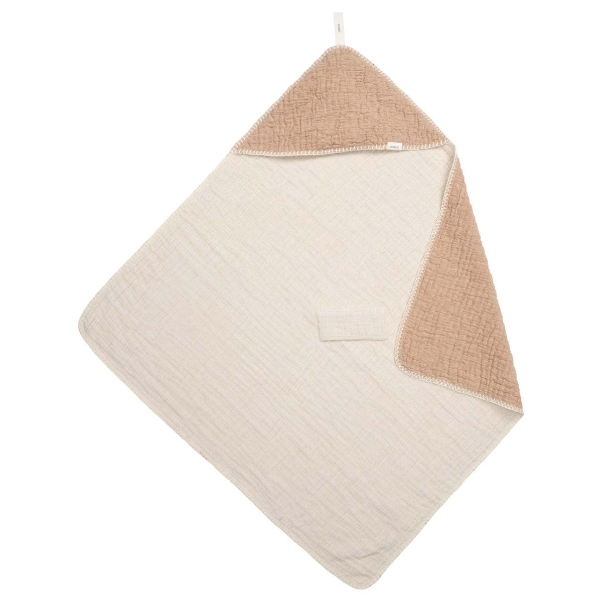 Einschlagdecke Chenille mit Kapuze von Koeka Rivoli in caffe