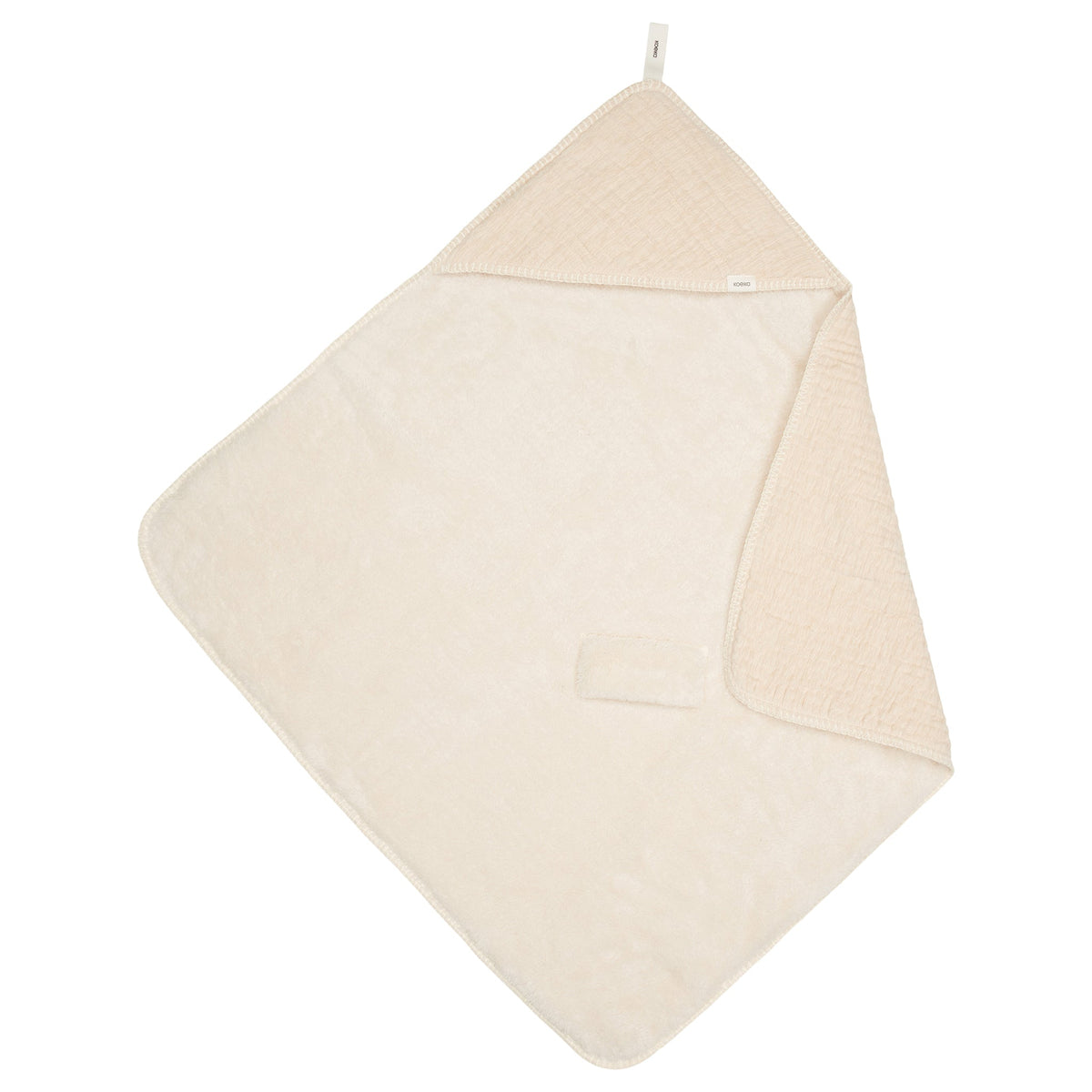 Einschlagdecke mit Teddyfutter 100 × 100 cm von Koeka Rivoli in warm white
