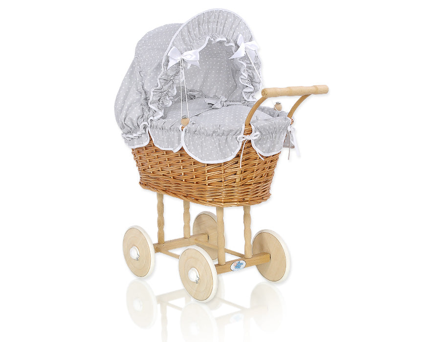 Puppenwagen Weide Natalia – Natur Grau