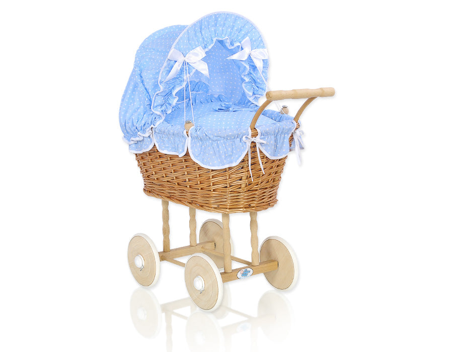 Puppenwagen Weide Natalia – Natur Blau