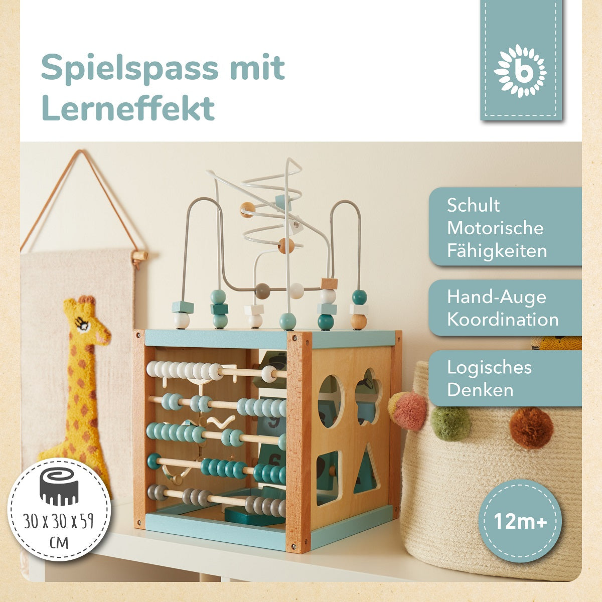 bieco Motorikwürfel XXL Waldtiere, Herstellergrafik 1