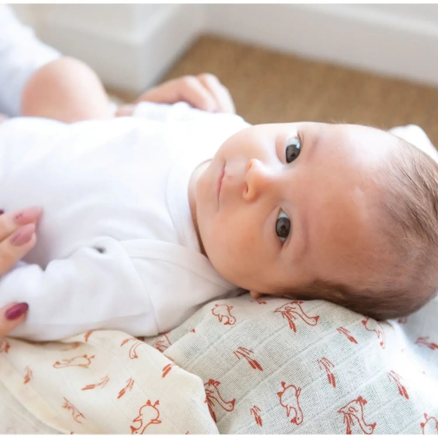 3er-Set Baby-Mulltücher 70×70 cm – Gänse-Motiv