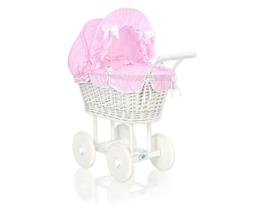 Puppenwagen Weide Natalia – Weiß Rosa