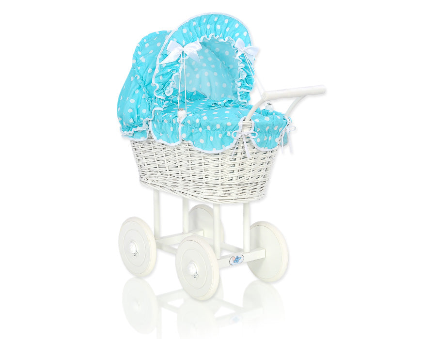 Puppenwagen Weide Natalia – Weiß Türkis