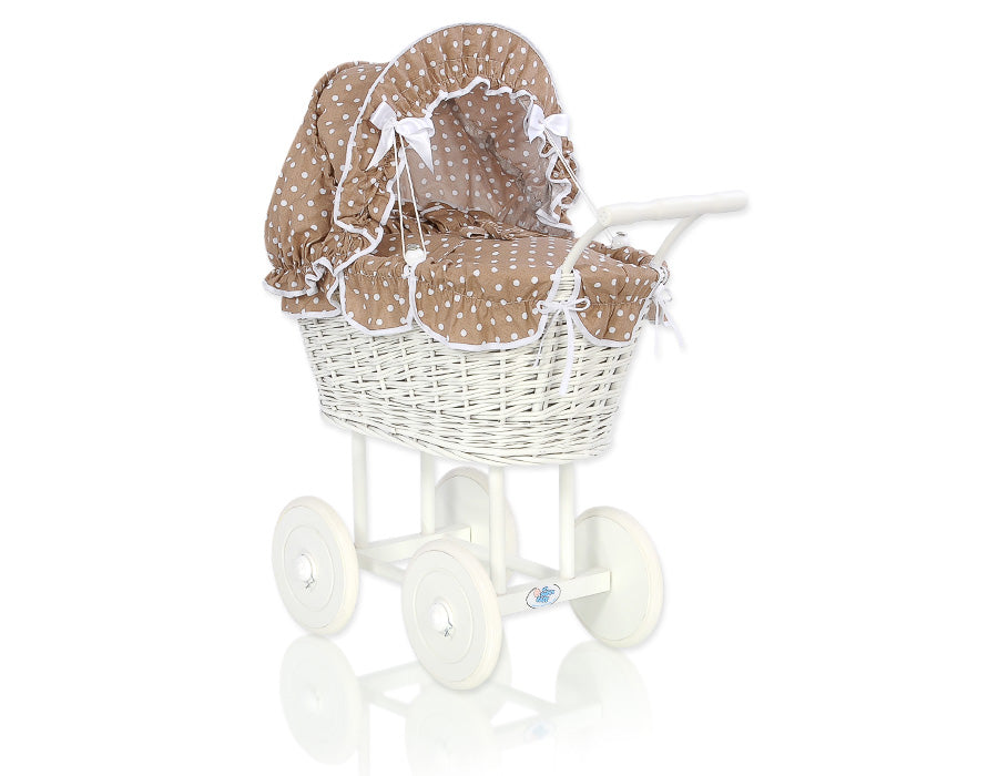 Puppenwagen Weide Natalia – Weiß Braun