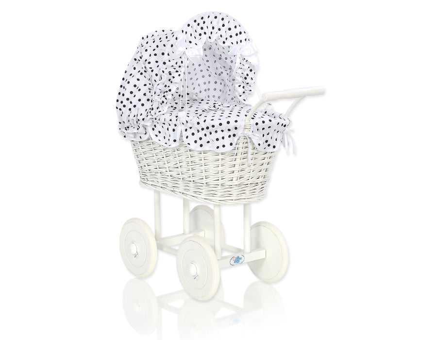 Puppenwagen Weide Natalia – Weiß Weiß-Schwarz