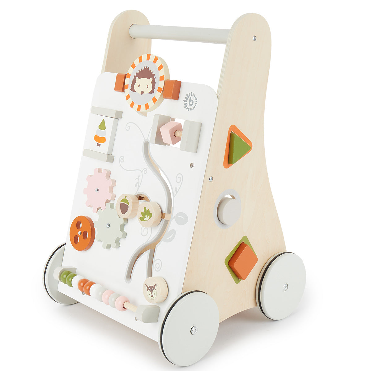 bieco Lauflernwagen Waldtiere aus Holz mit Spielcenter