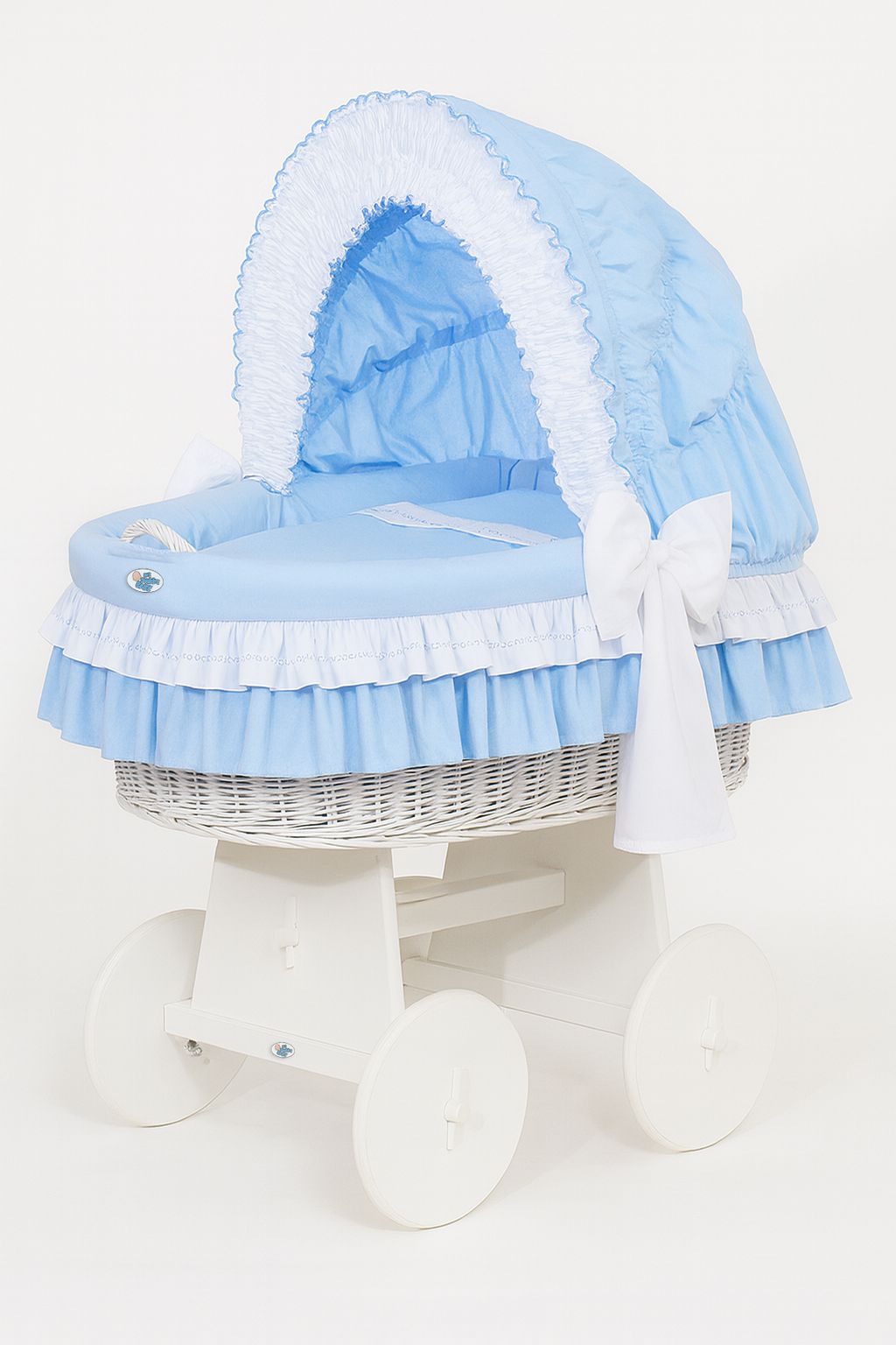 Stubenwagen Weide mit Verdeck Bellamy – Weiß Blau