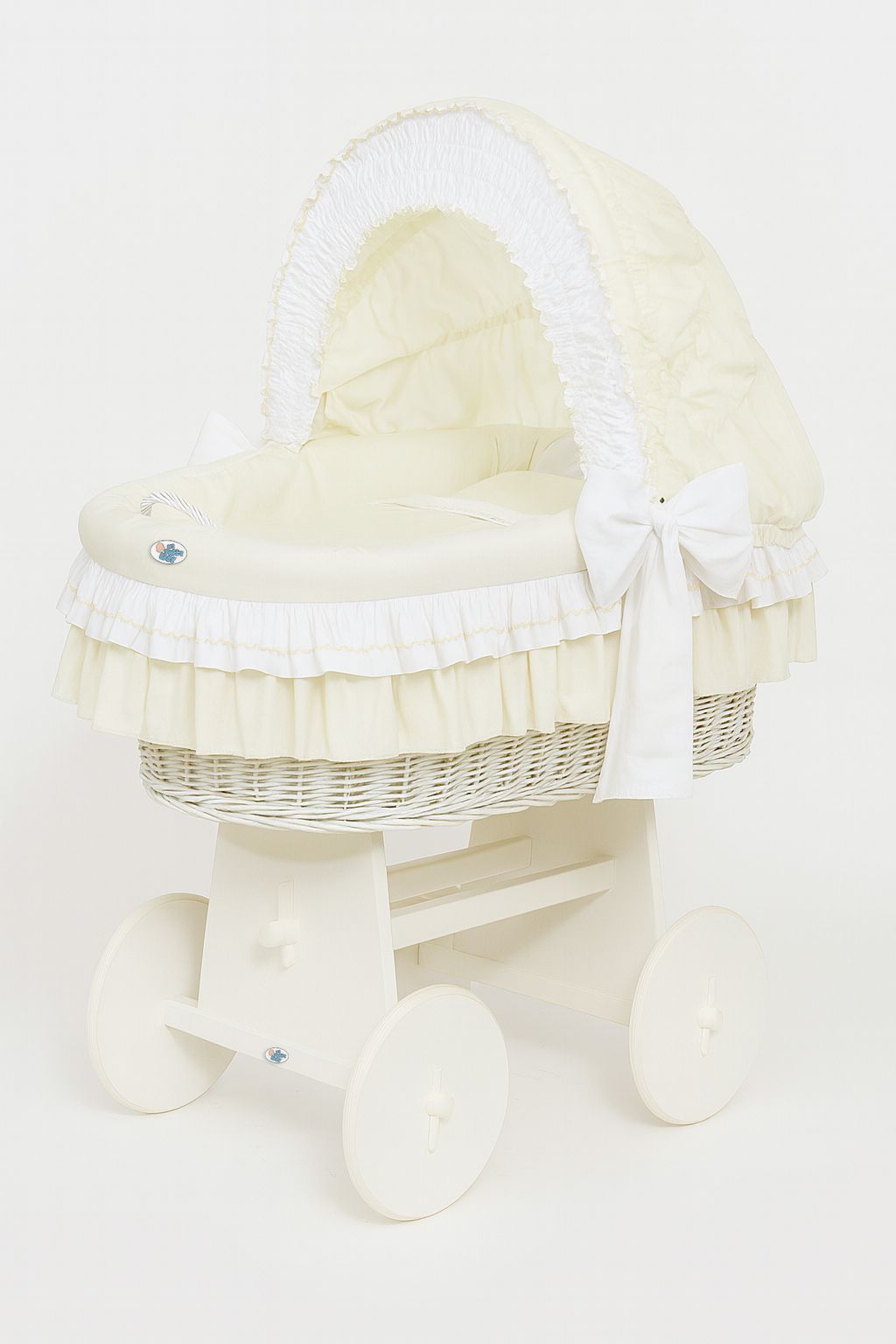 Stubenwagen Weide mit Verdeck Bellamy – Weiß Creme