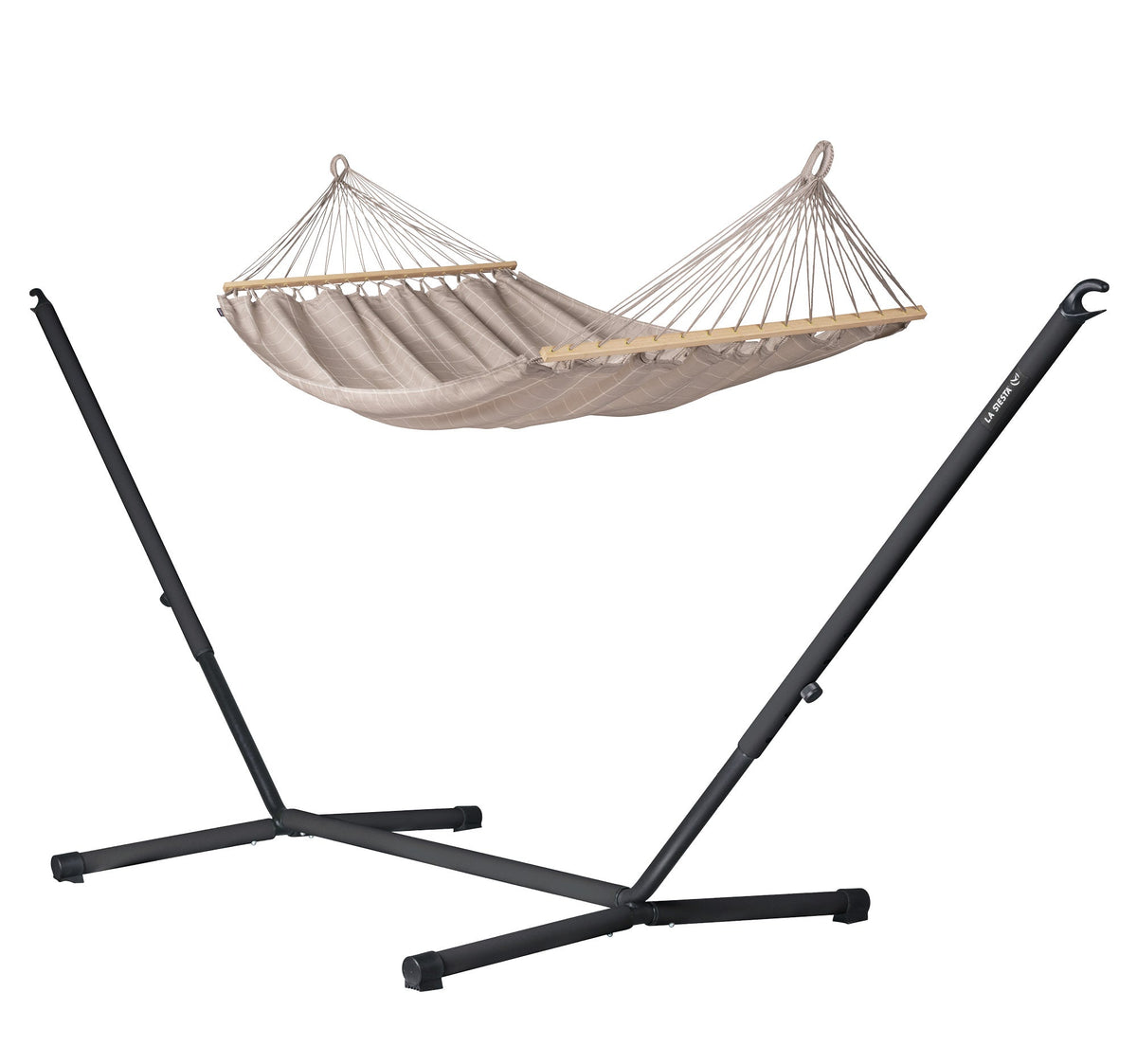 LA SIESTA Alisio Doppel-Stabhängematte Outdoor in Almond