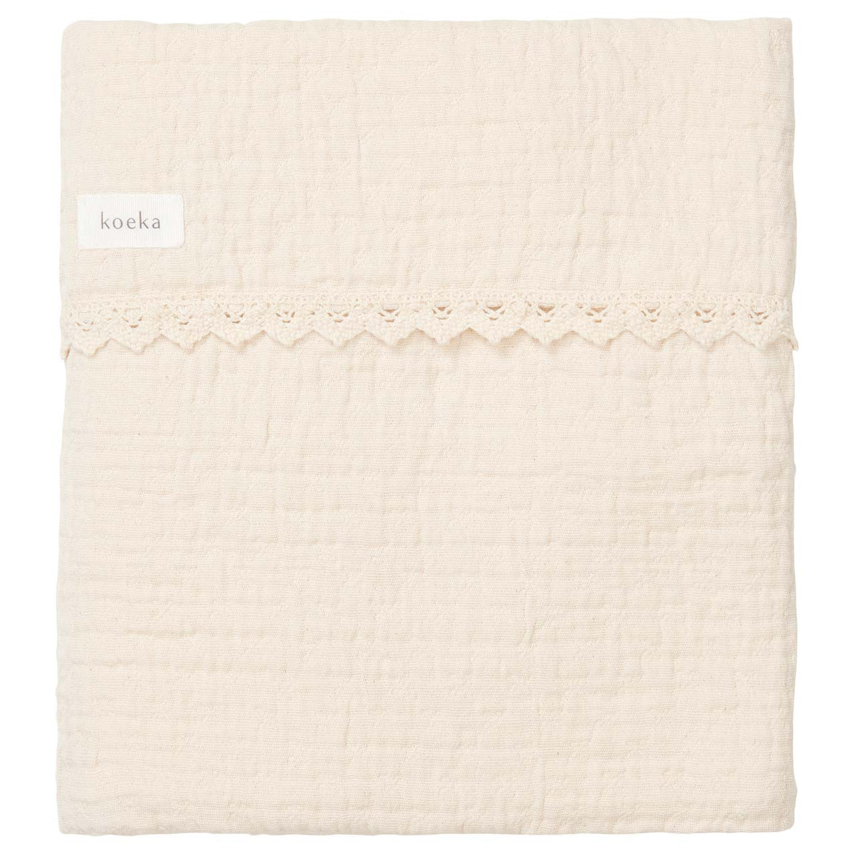 Babydecke 75x100 aus Baumwolle mit Spitzenkante – Koeka Elba