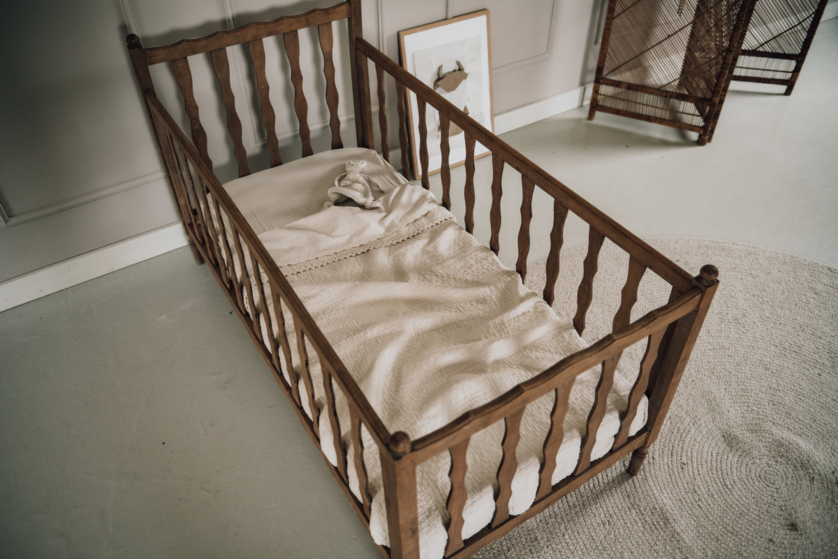 Babydecke 75x100 aus Baumwolle mit Spitzenkante – Koeka Elba