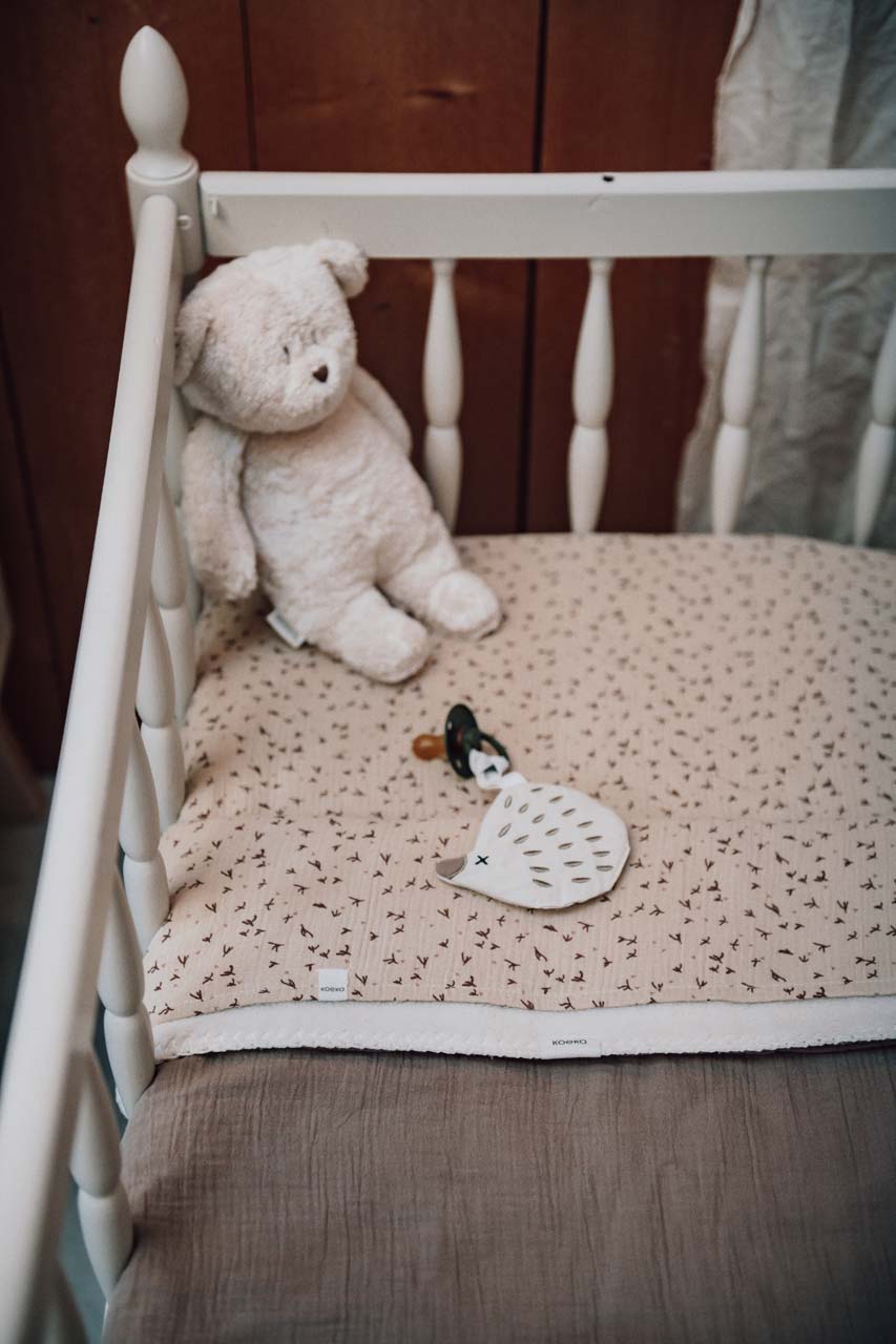 Babydecke 75x100 aus Musselin mit Teddyfutter – Koeka Faro