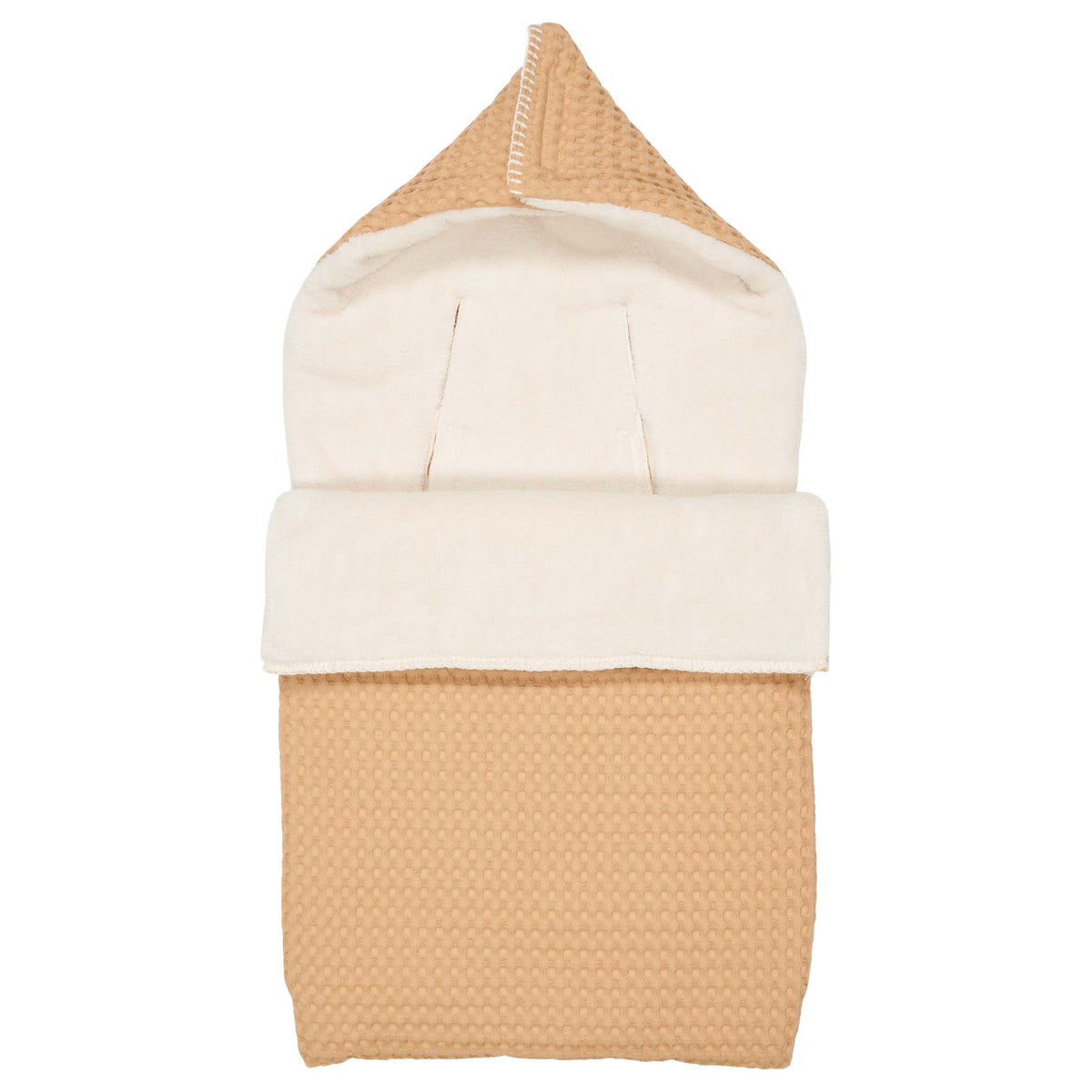 Fußsack für Babyschale Koeka Oslo in Straw mit Teddyfutter