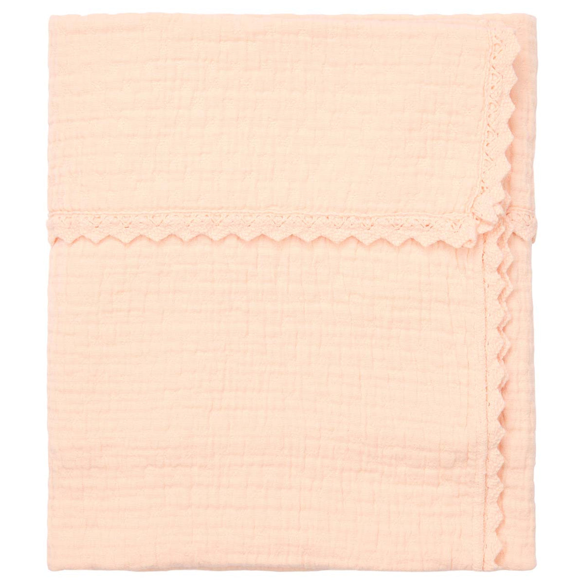 Kinderdecke 100x150 aus Baumwolle mit Spitzenkante – Koeka Elba