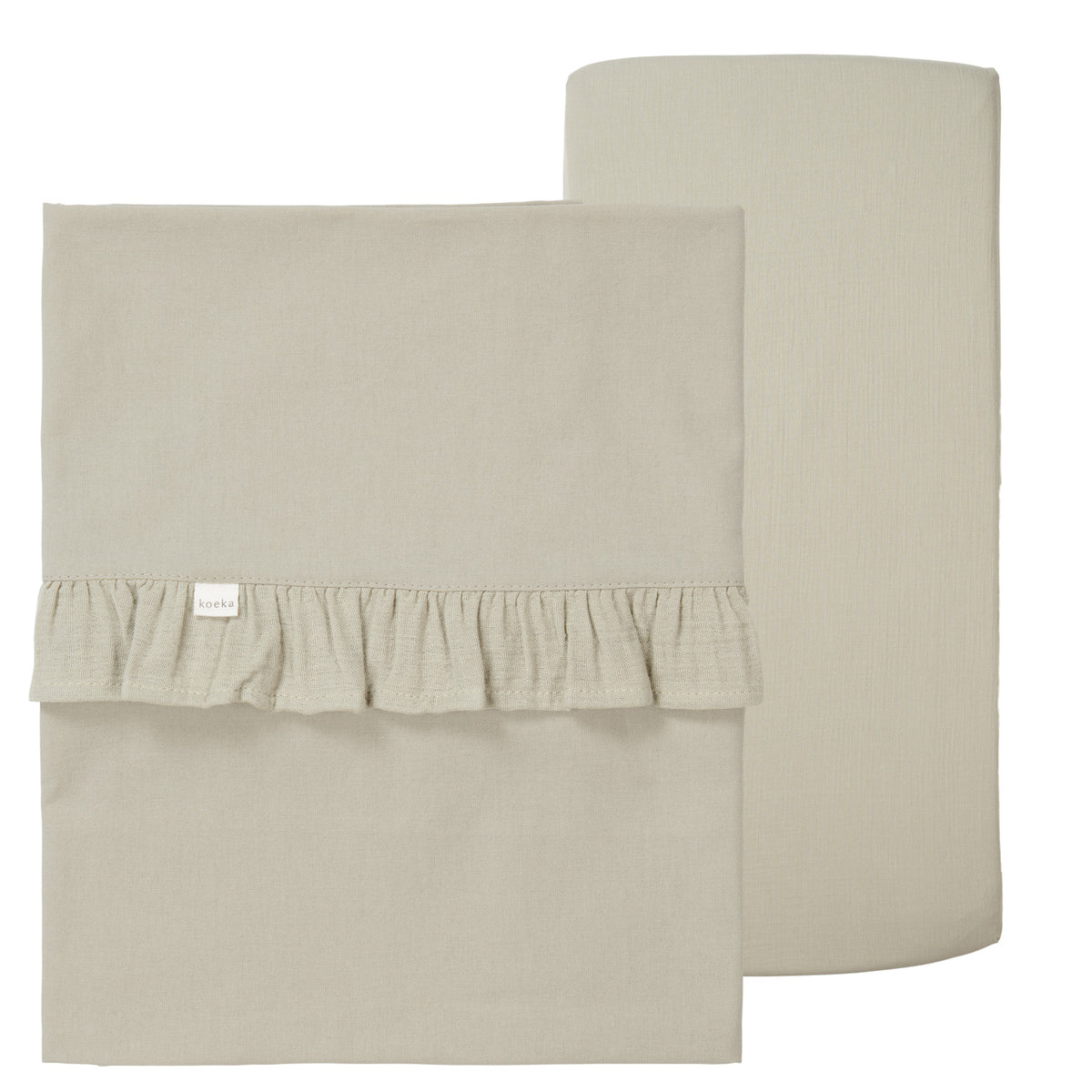 Kinderlaken 110x140 und Spannbettlaken 60x120 mit Rüsche – Koeka Faro