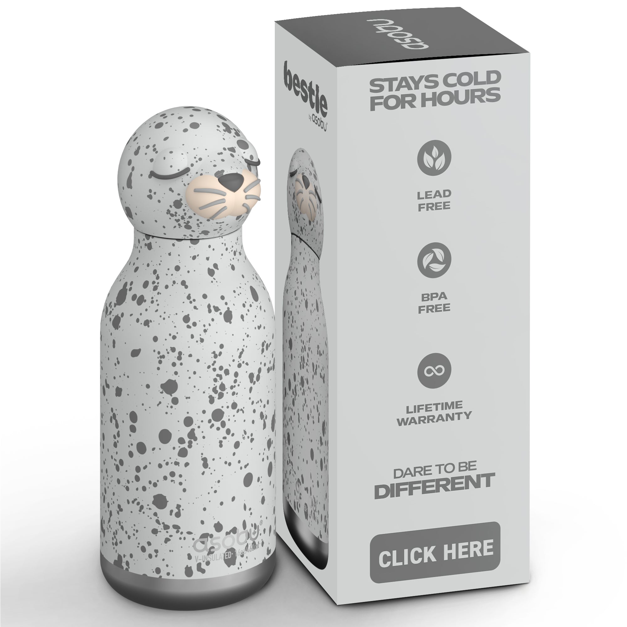 Seal Bestie Bottle – Kinder Trinkflasche Edelstahl isoliert Robbenmotiv