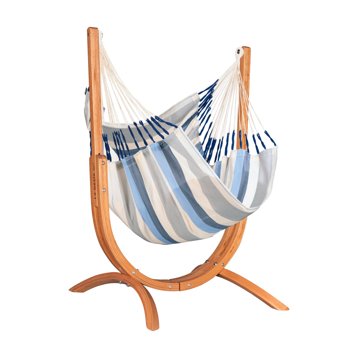 Hängesessel-Set LA SIESTA Udine Outdoor Sea Salt mit Eukalyptusgestell