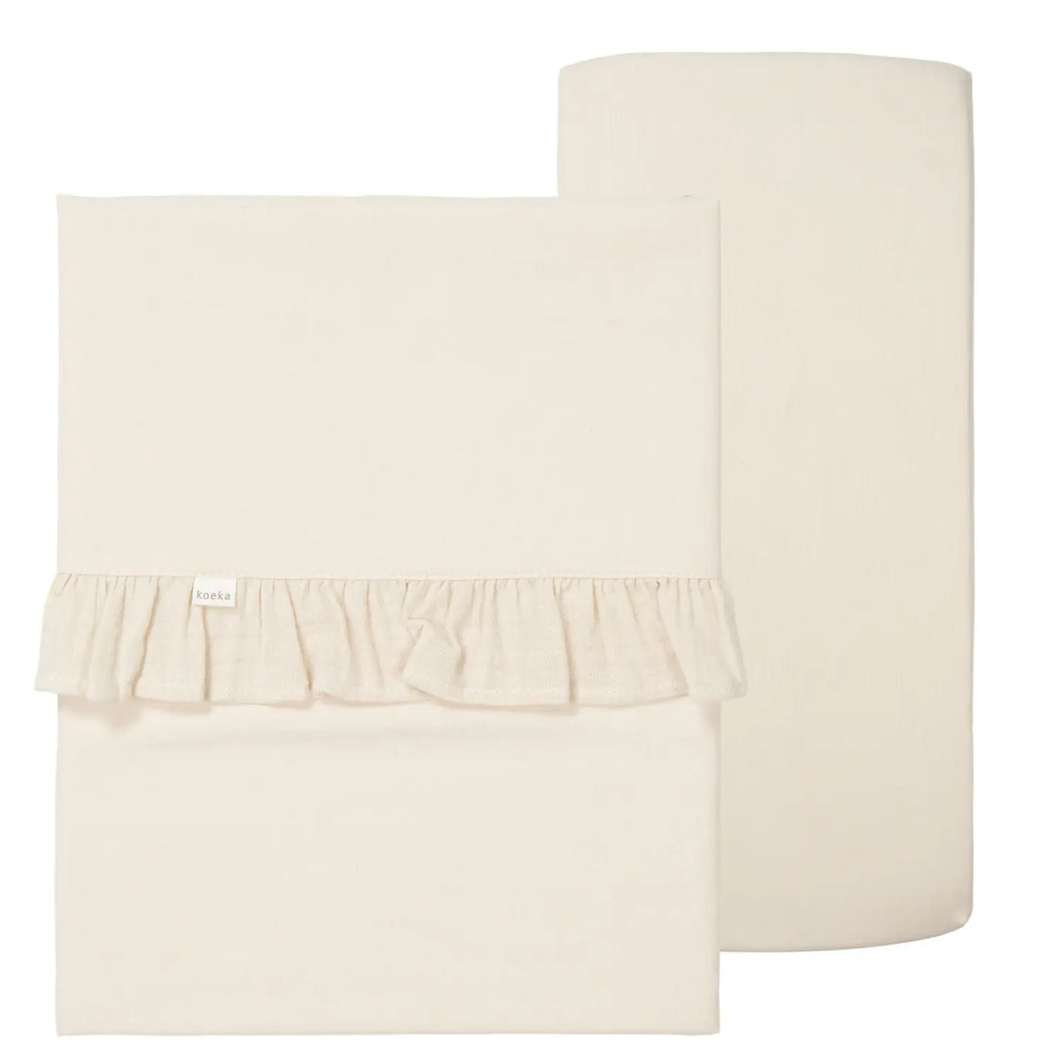 Baby Spannbettlaken 40x80 & Laken Set – Koeka Ruffle Far Warm White