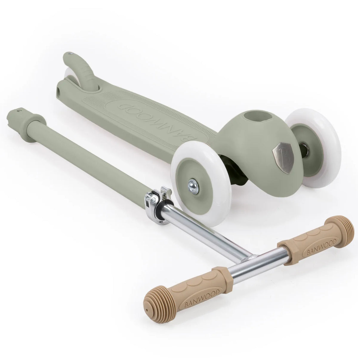 Banwood Eco Scooter Olive – zusammengeklappt