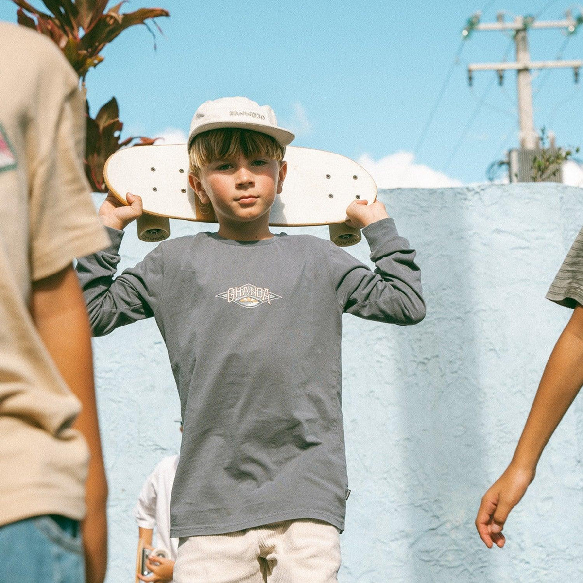 Kinder Cap Creme – Banwood Washed 5-Panel Cap, Ansicht 5