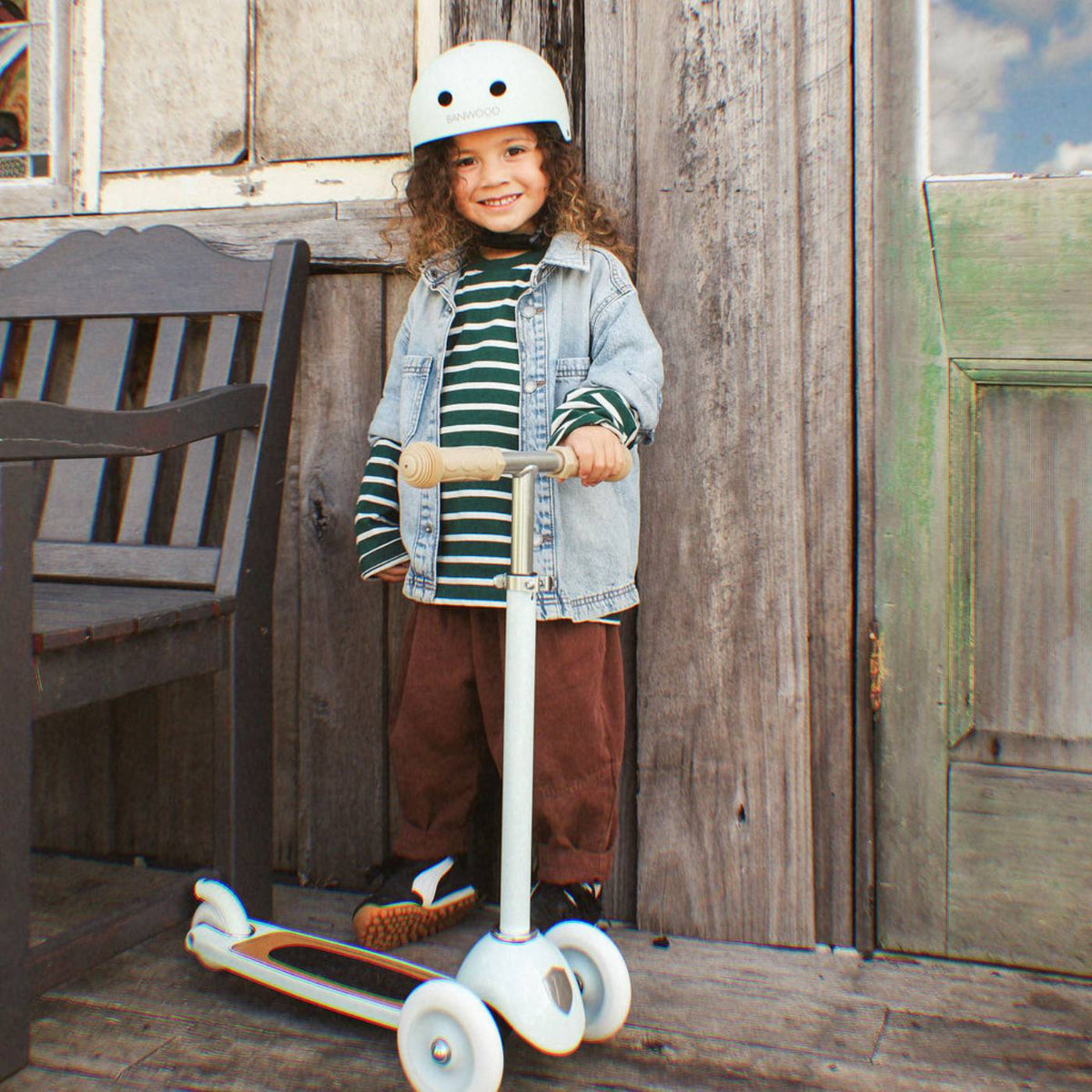 Kinderroller 3 Räder Pale Mint – Banwood Vintage Scooter, Ansicht 2
