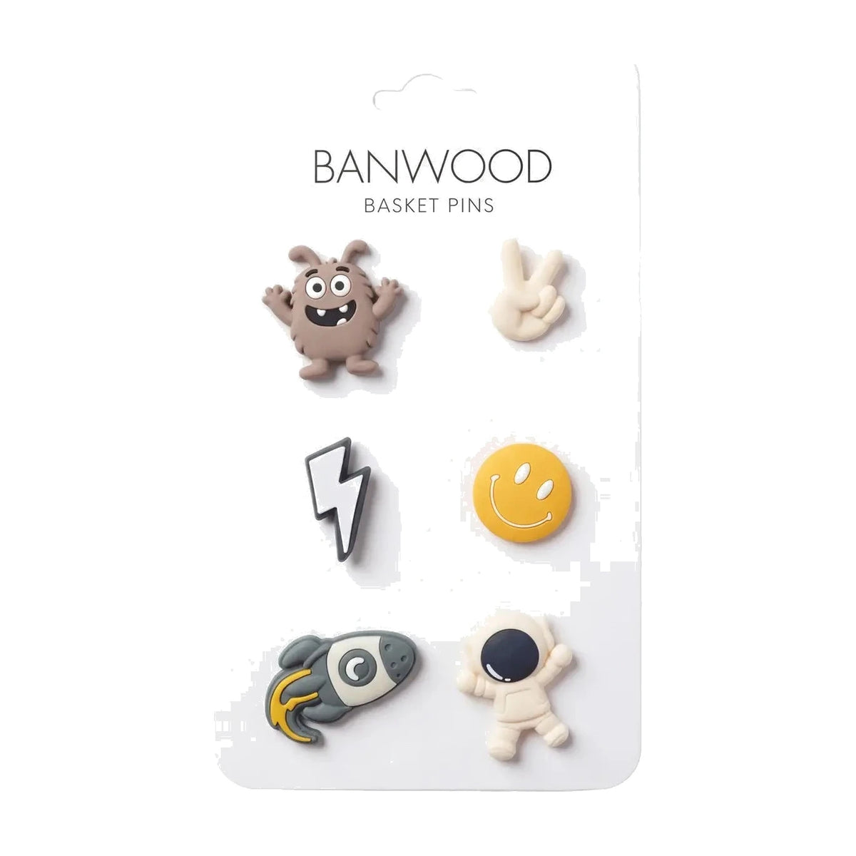 Korb-Pins Weltraum – Banwood Pin & Ride (12 Stück), Produktbild