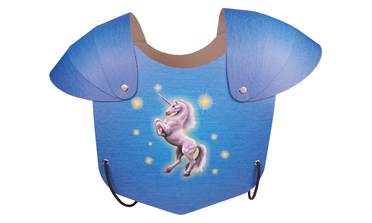 Ritter-Brustpanzer Einhorn blau