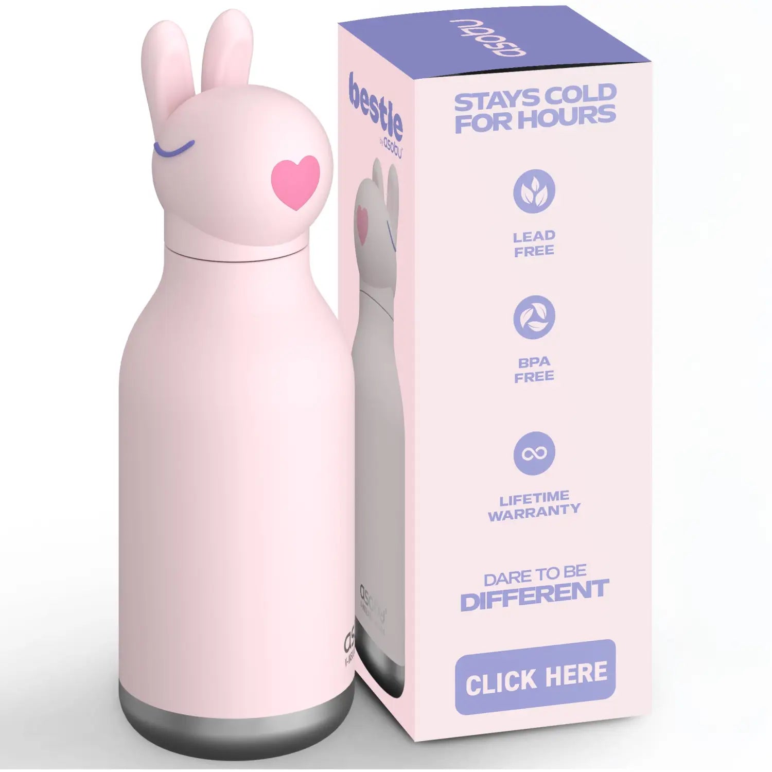 Bunny Bestie Bottle – isolierte Edelstahl Trinkflasche - Kindertrinkflasche