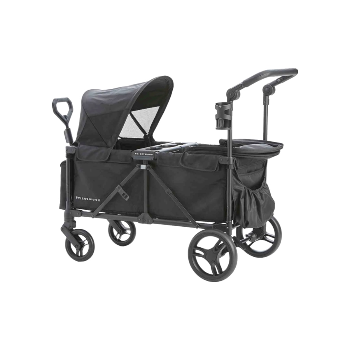VICKYWOOD SPROUT Evolve Geschwisterwagen für 2 Kinder in Schwarz