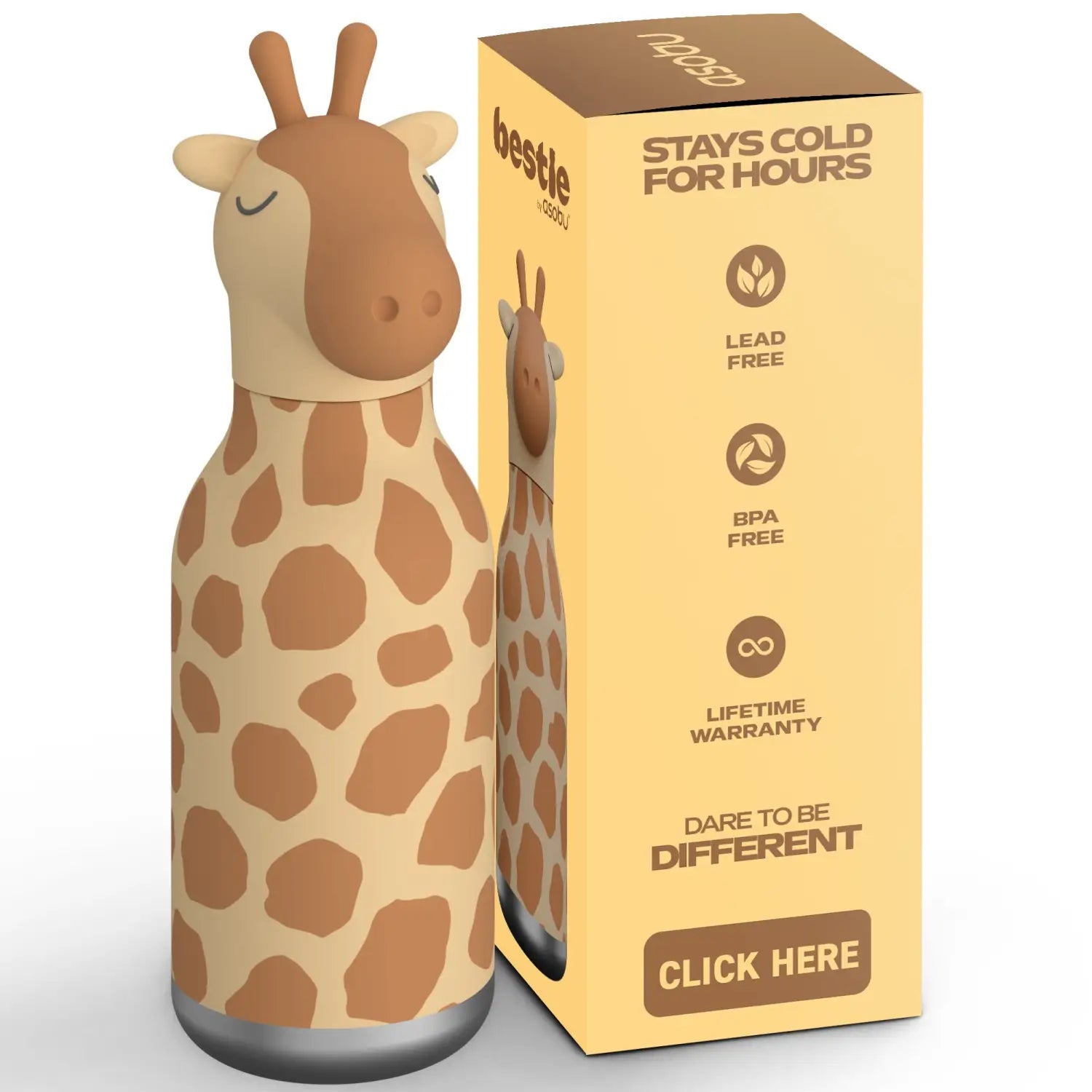 Giraffe Bestie Bottle – isolierte Edelstahl Trinkflasche - Kindertrinkflasche