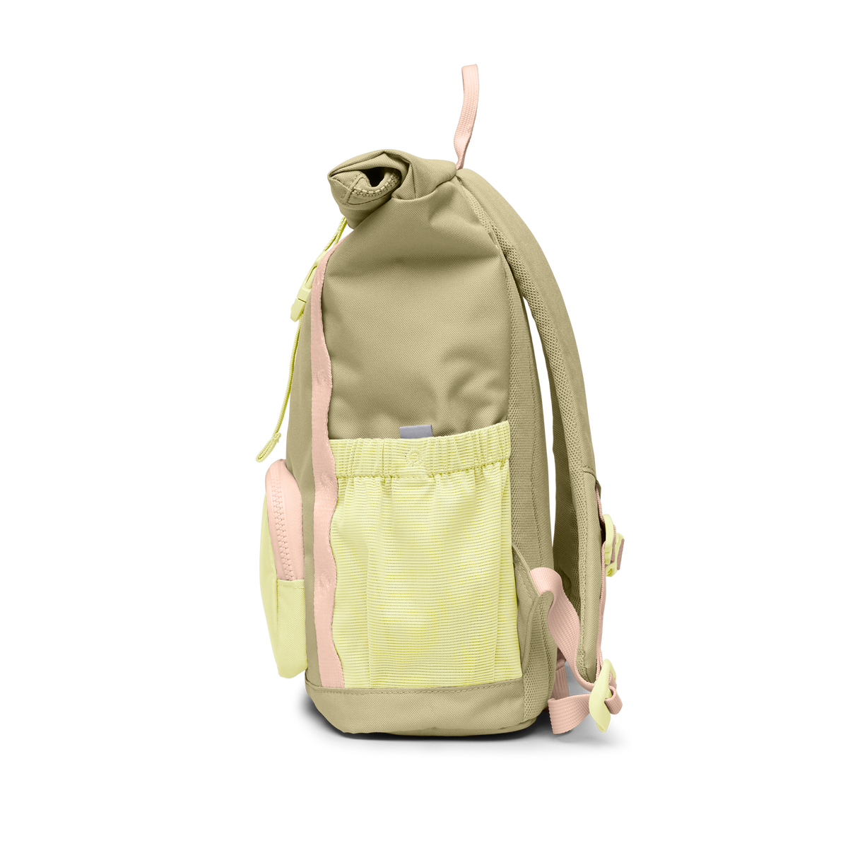 GOT BAG Kids Adventure Rolltop Kinderrucksack in Pistaziengrün (nori), als Studioaufnahme in Seitenansicht