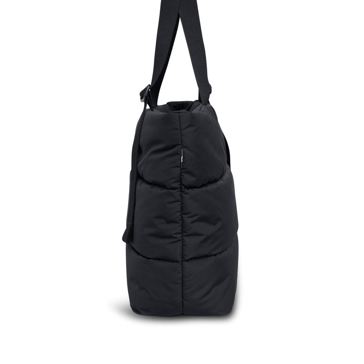 GOT BAG Puffer Tote Bag Tragetasche in Schwarz, als Studioaufnahme in Seitenansicht