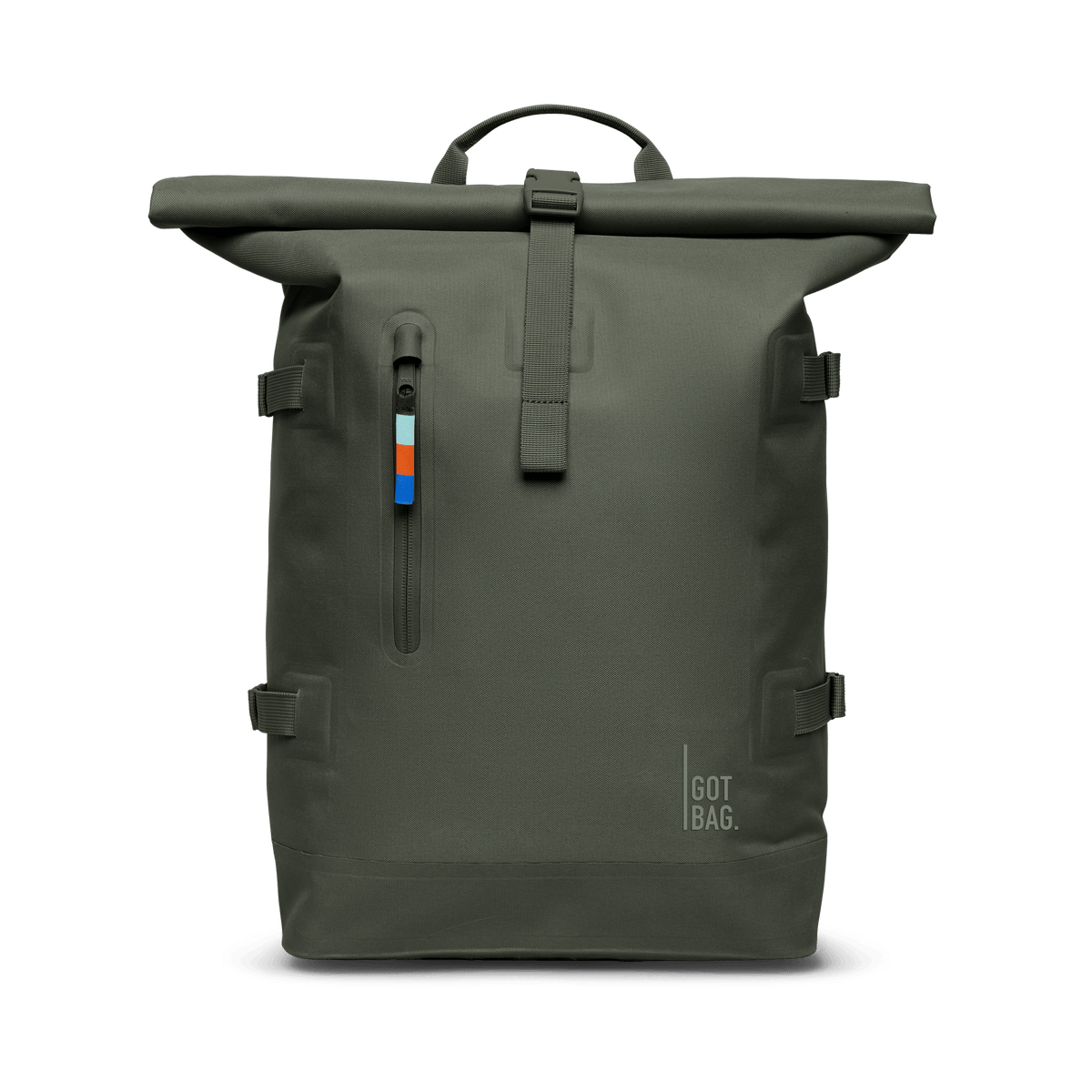 GOT BAG Rolltop 2.0 Rolltop-Rucksack in dunkelgrün (algae), Frontansicht
