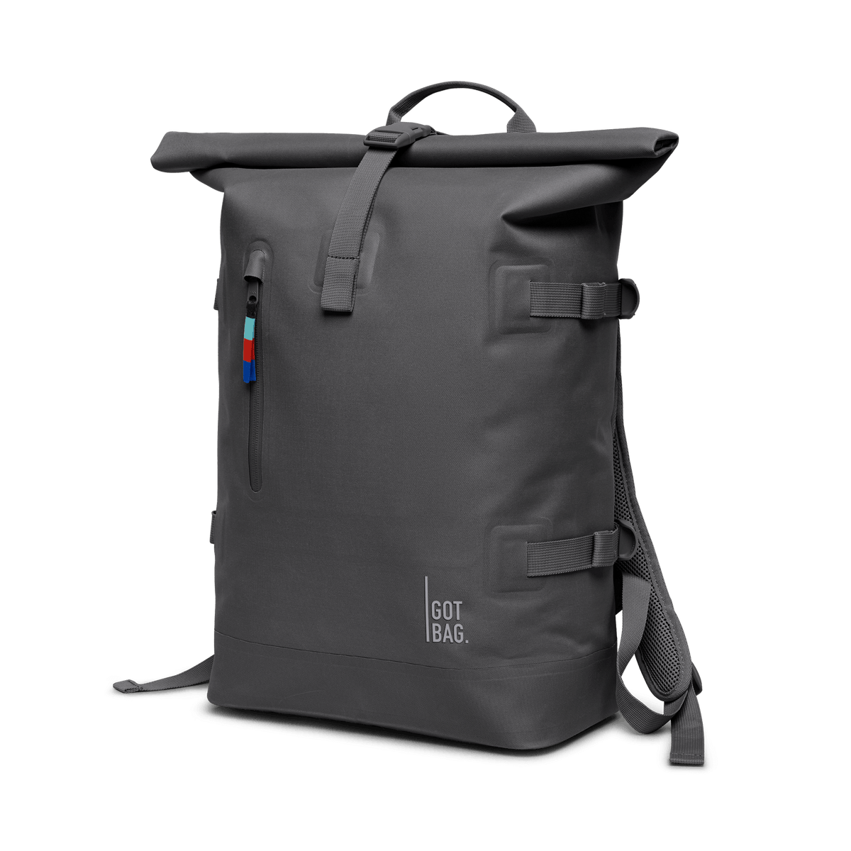 GOT BAG Rolltop 2.0 Rolltop-Rucksack in grau (shark), schräg von vorn