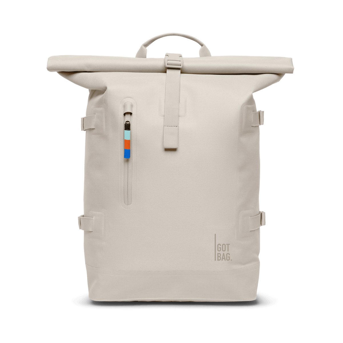 GOT BAG Rolltop 2.0 Rolltop-Rucksack in hellem Beige (soft shell), Frontansicht