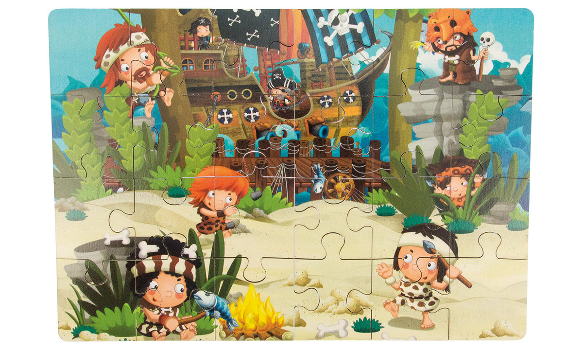 Holzpuzzle 24 Teile Piraten gestrandet