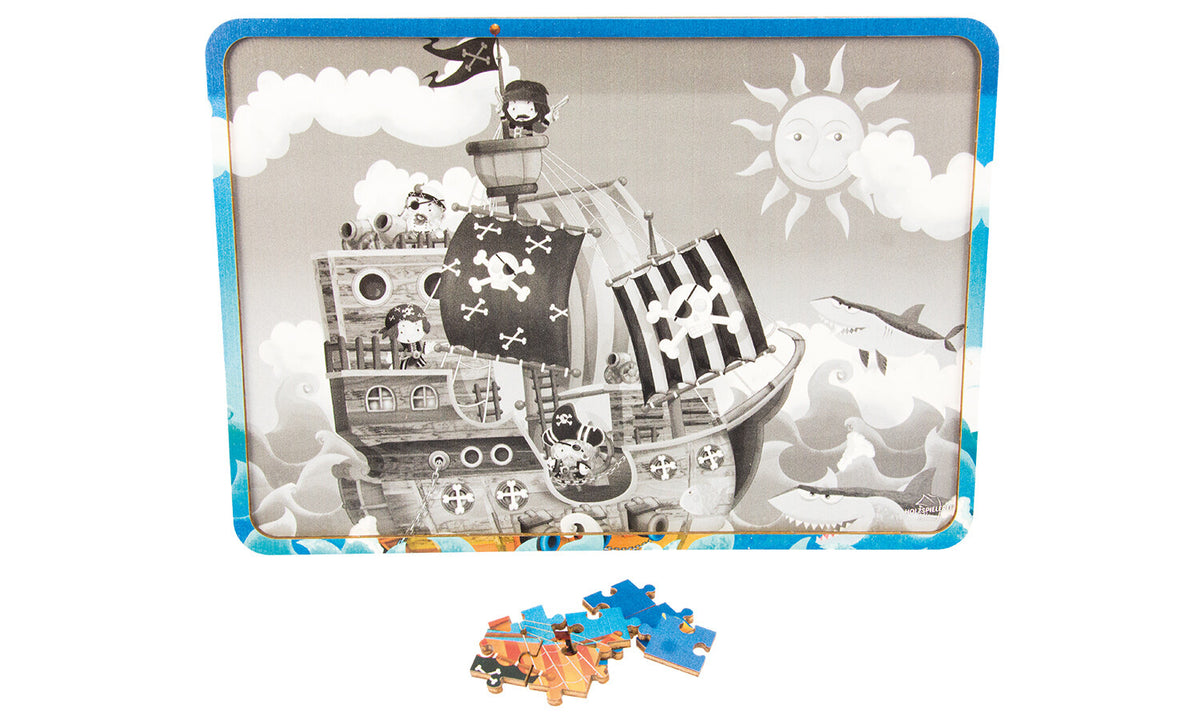 Holzpuzzle 130 Teile Piratenschiff Ansicht 3