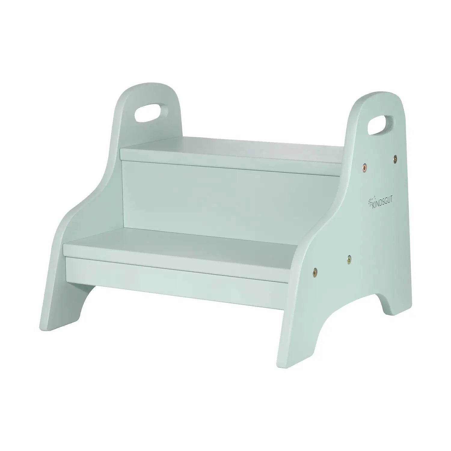 Holztritt / Tritthocker aus Holz - Aquamarin