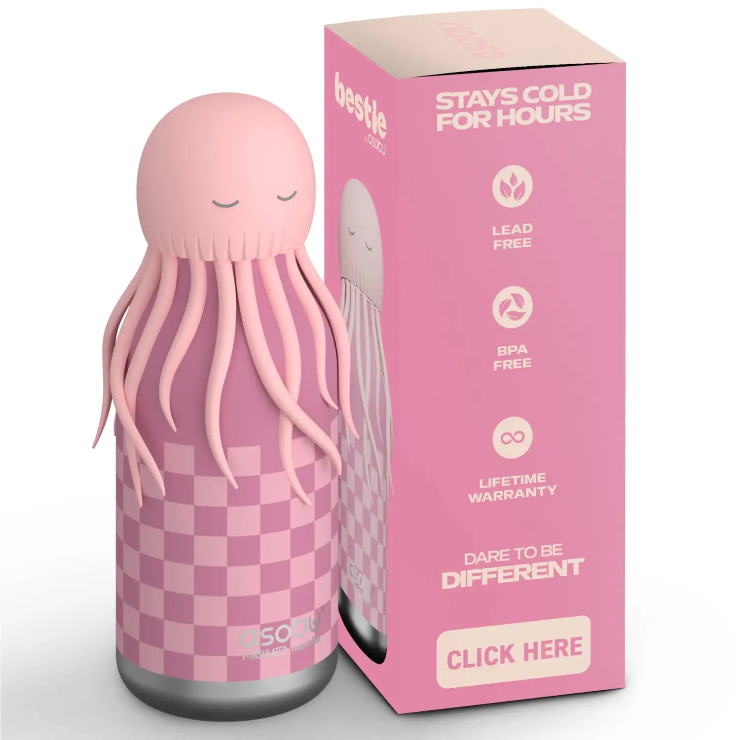 JellyFish Bestie Bottle – Kinder Trinkflasche Edelstahl isoliert - Kindertrinkflasche