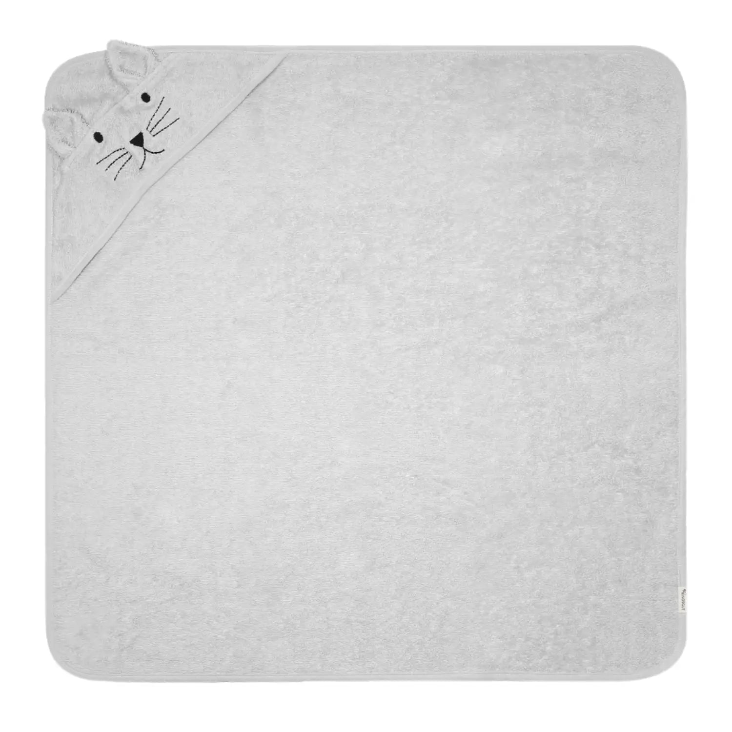Kapuzenhandtuch Katze – 100 % Baumwolle - grau