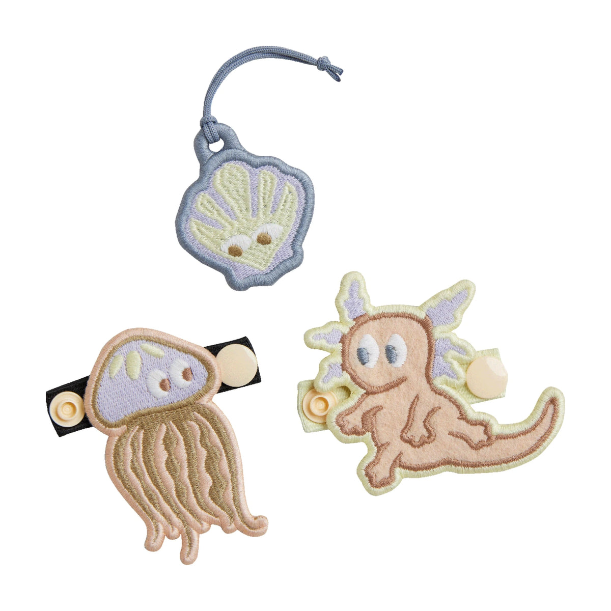 GOT BAG Kids Patch Set Axolotl, drei gestickte Patches mit Axolotl und Meerestieren
