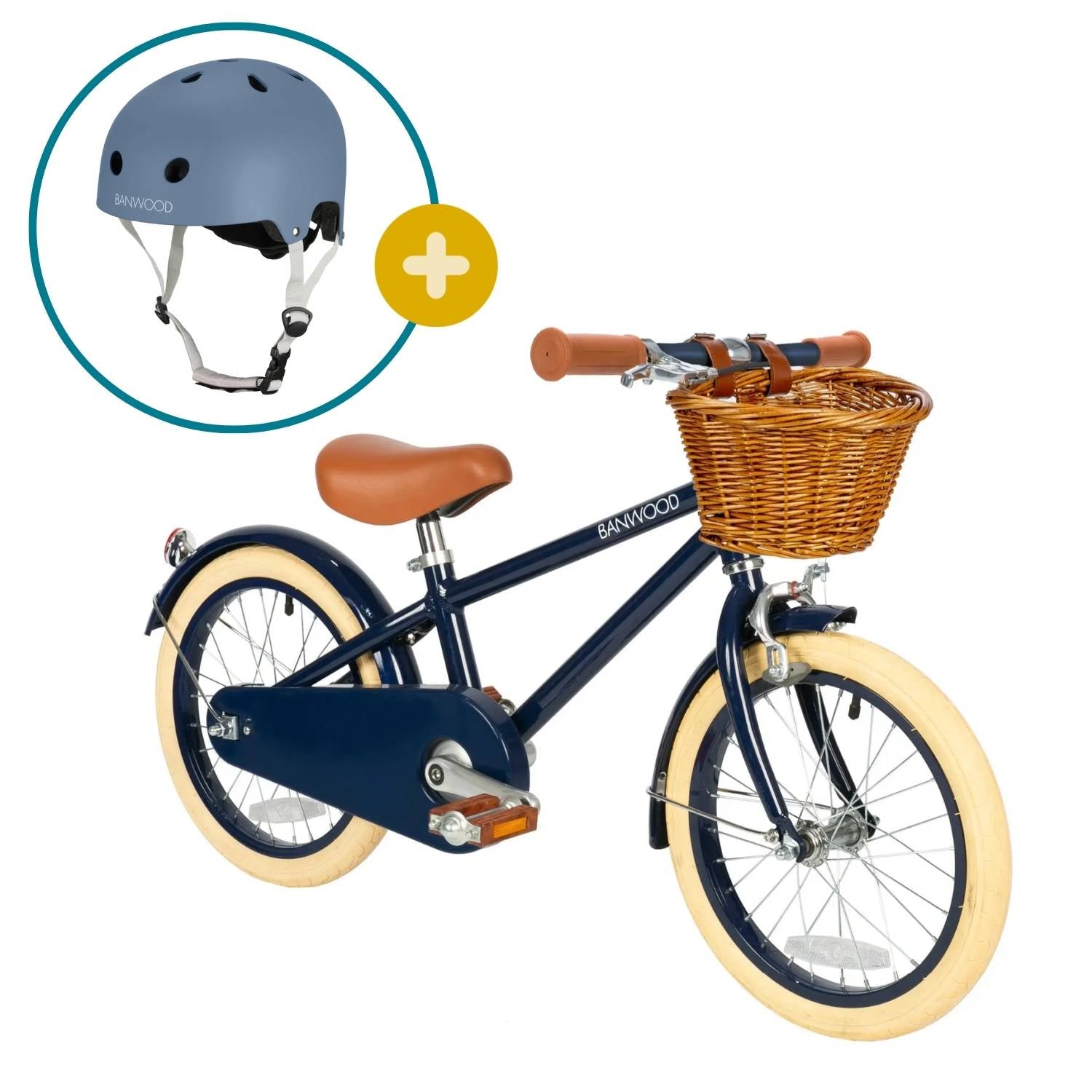 Kinderfahrrad 16 Zoll Blau & Kinderhelm Deep Sea - limited Bundle