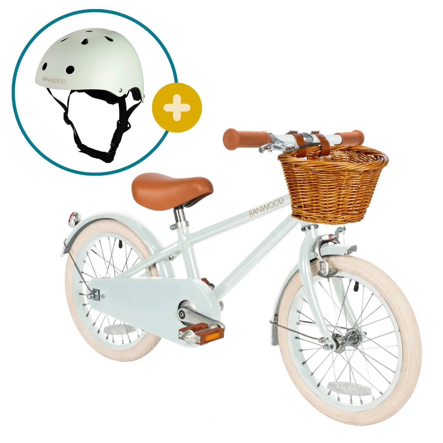 Kinderfahrrad 16 Zoll Pale Mint & Kinderhelm Pale Mint - limited Bundle