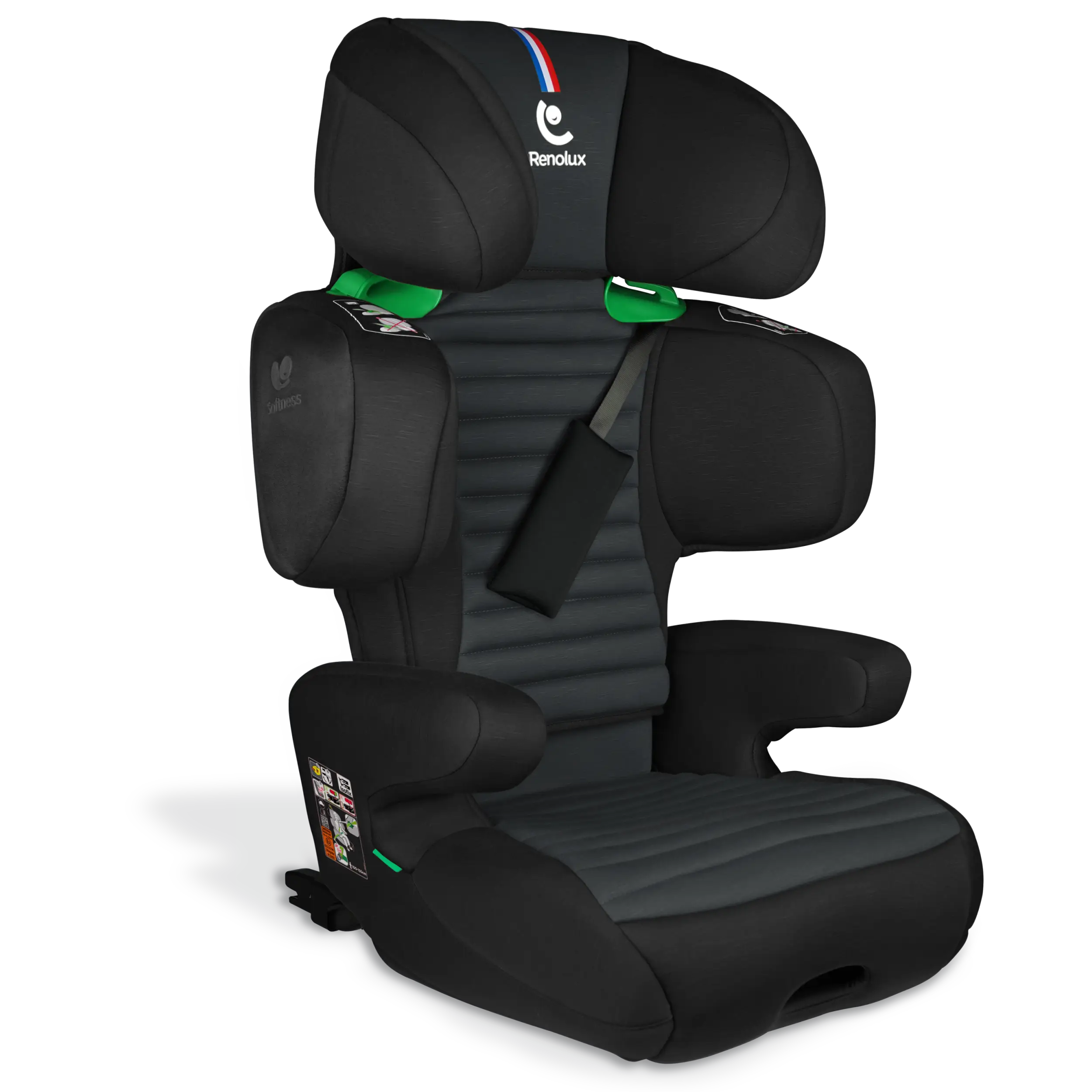 Kindersitz mit Isofix für 3–12 Jahre - RENOLUX RENOFIX² – - Schwarz