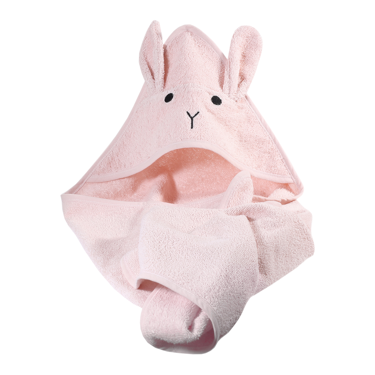 Kapuzenhandtuch Hase aus Baumwolle Rosa von Kindsgut – Produktfoto 6