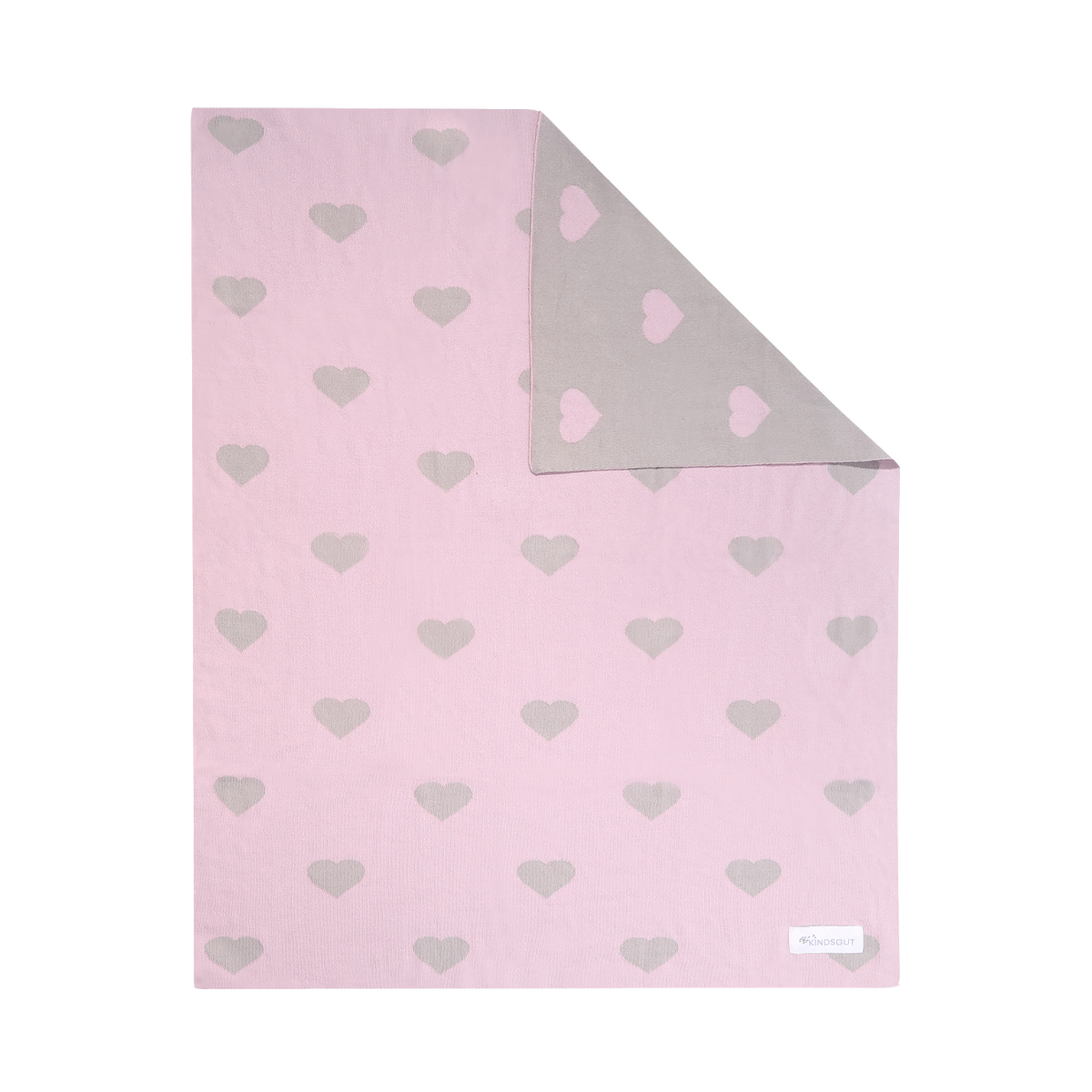 Strickdecke für Babys und Kinder 80 x 100 cm Herzen von Kindsgut – Produktfoto 6