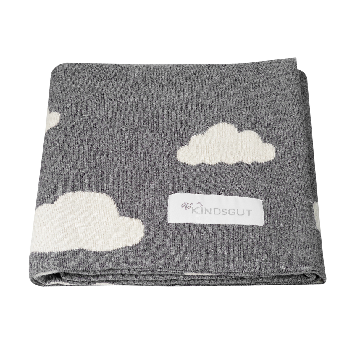 Strickdecke für Babys und Kinder 80 x 100 cm Wolken von Kindsgut – Produktfoto 1